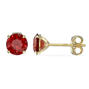 January Birthstone - Garnet CZ 9ct Gold Stud Earrings www.urbanpizazz.co.uk