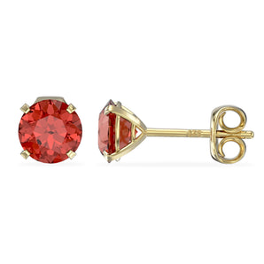 July Birthstone - Ruby CZ 9ct Gold Stud Earrings www.urbanpizazz.co.uk