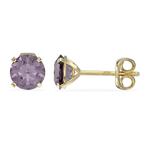 June Birthstone - Alexandrite CZ 9ct Gold Stud Earrings www.urbanpizazz.co.uk