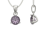 June Birthstone - Alexandrite CZ Silver Pendant Necklace www.urbanpizazz.co.uk