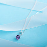 June Birthstone - Alexandrite CZ Silver Pendant Necklace www.urbanpizazz.co.uk