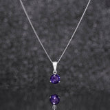 June Birthstone - Alexandrite CZ Silver Pendant Necklace www.urbanpizazz.co.uk