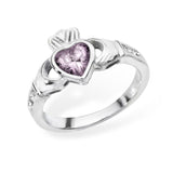 June Birthstone - Alexandrite Cubic Zirconia Claddagh Ring