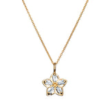 Sterling Silver Leilani Flower Necklace Layered in 14ct Gold