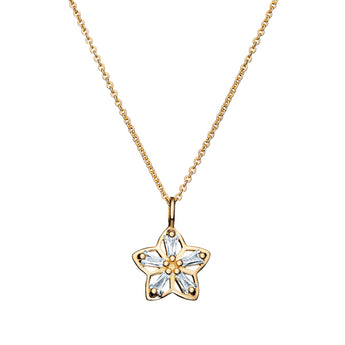 Sterling Silver Leilani Flower Necklace Layered in 14ct Gold