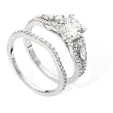 Luxury CZ Silver Ring Set