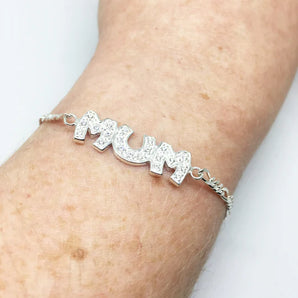 Sterling Silver Mum Cubic Zirconia Bracelet