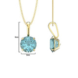 March Birthstone - Aquamarine CZ 9ct Gold Pendant Necklace