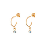 Sterling Silver March Birthstone Hoop Earrings layered in 9ct Gold