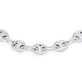 Silver Puffed Anchor Mariner Bracelet