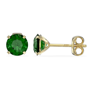 May Birthstone - Emerald CZ 9ct Gold Stud Earrings www.urbanpizazz.co.uk
