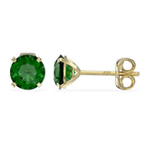 May Birthstone - Emerald CZ 9ct Gold Stud Earrings