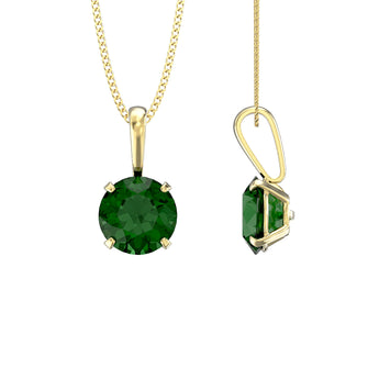 May Birthstone - Emerald CZ 9ct Gold Pendant Necklace