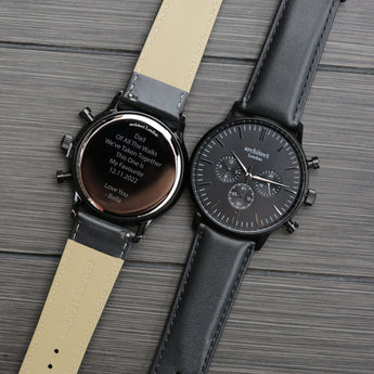 Men's Personalised Architect Motivator Watch In Black - Modern Font Engraving