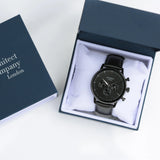 Men's Personalised Architect Motivator Watch In Black - Modern Font Engraving