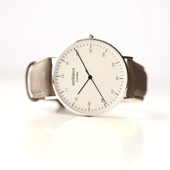 Men's Personalised Architect Zephyr Watch with Urban Grey Strap - Handwriting Engraving