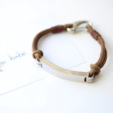 Handwriting Personalised Men's Leather Tan Bracelet