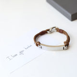 Handwriting Personalised Men's Leather Tan Bracelet