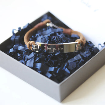 Handwriting Personalised Men's Leather Tan Bracelet