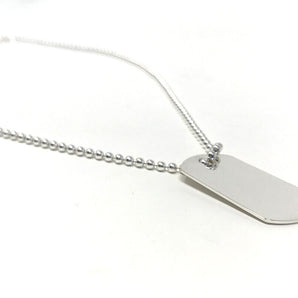 Men's 2mm Silver Dog Tag Necklace