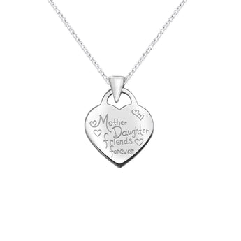 Silver Mother Daughter Friends Forever Pendant