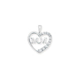 Mum Cubic Zirconia Heart Pendant and Necklace www.urbanpizazz.co.uk