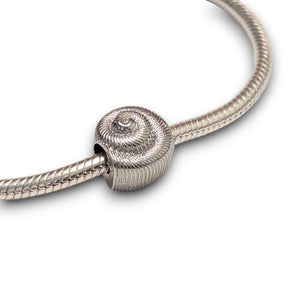 Nautilus Sea Shell Sterling Silver Bead Charm