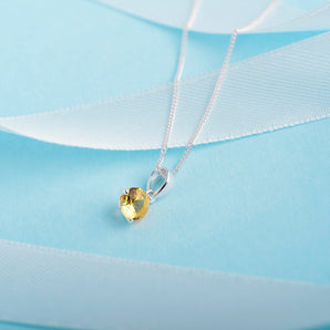 November Birthstone - Topaz CZ Silver Pendant Necklace www.urbanpizazz.co.uk