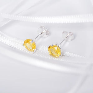 November Birthstone - Topaz CZ Silver Stud Earrings www.urbanpizazz.co.uk