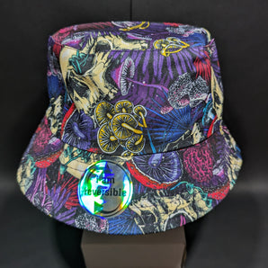 Psychedelic Skull and Mushroom Bucket Hat