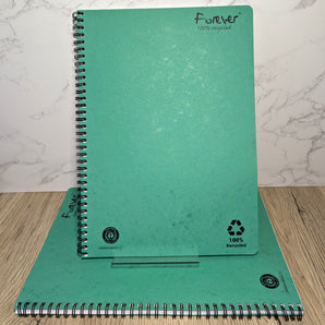 2x A4 Notebooks - Clairefontaine Forever 100% Recycled - 120 Lined Pages, Premium 90gsm