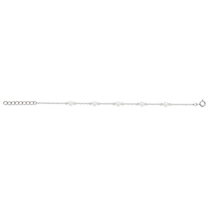 Dainty Pearl Bead Silver Bracelet