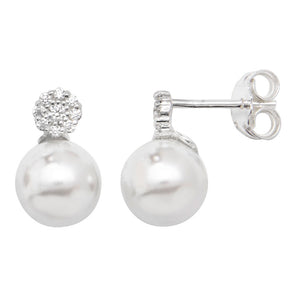 Silver CZ and Pearl StudsSilver CZ and Pearl Studs