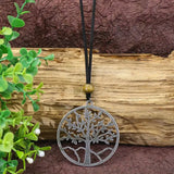 Boho Pewter Tree Of Life Pendant Necklace