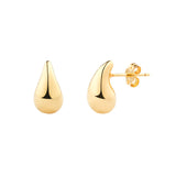 14ct Gold Plated Rain Drop Earrings, 925 Sterling Silver