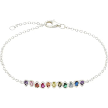 Silver Multi-Coloured Cubic Zirconia Bracelet