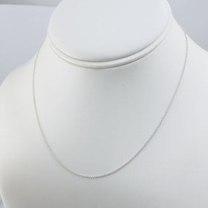 18" Rhodium Plated 1mm Sterling Silver Curb Chain