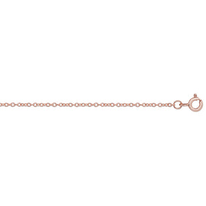 18" Rose Gold Plated 1mm Sterling Silver Cable Chain