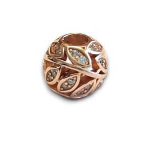 Rose Gold Plated Sterling Silver Leaf Design Charm