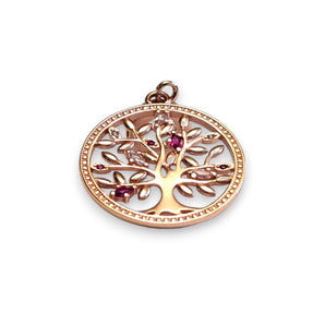 Rose Gold Plated Sterling Silver Tree Of Life Dangle Charm