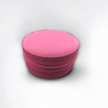 Round Jewellery Travel Box Pink