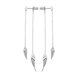 Silver CZ Angel Drop Earrings www.urbanpizazz.co.uk