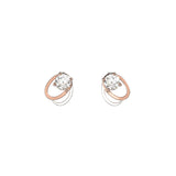 Classic Rose Gold Oval Link Cubic Zirconia Earrings www.urbanpizazz.co.uk