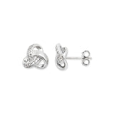 Silver Cubic Zirconia Knot Stud Earrings www.urbanpizazz.co.uk