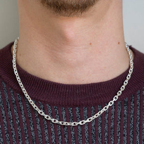 Mens 3mm Sterling Silver Belcher Chain