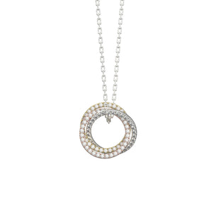 Cubic Zirconia Multi Circle Silver Necklace www.urbanpizazz.co.uk