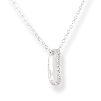 Drop Loop Cubic Zirconia Pendant Necklace