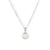 Round Opal Silver Pendant Necklace www.urbanpizazz.co.uk