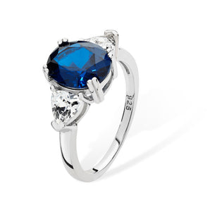 Sapphire CZ Silver Ring