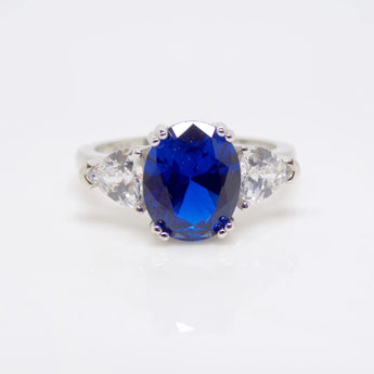 Sapphire CZ Silver Ring